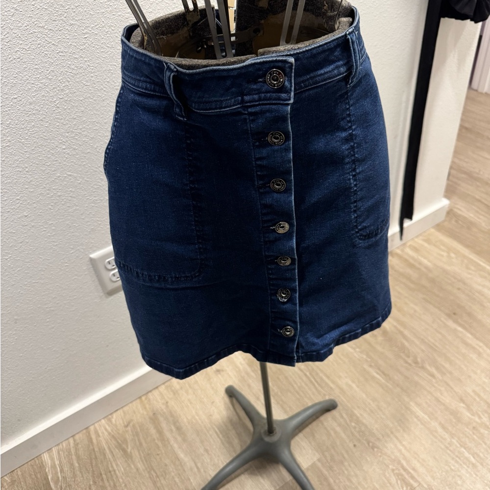 Vince Camuto Dark Blue Denim Skirt button up